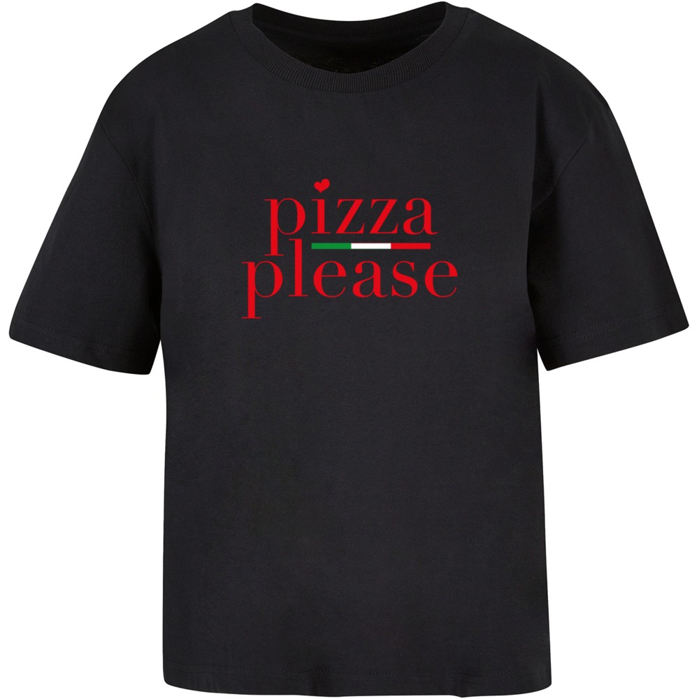 Miss Tee - Pizza Please Damen TShirt - Schwarz